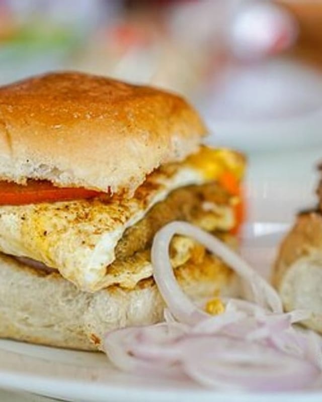 36. Chicken shami bun kebab.