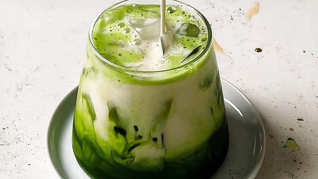 14. Iced matcha.