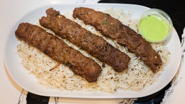 Beef kebab.